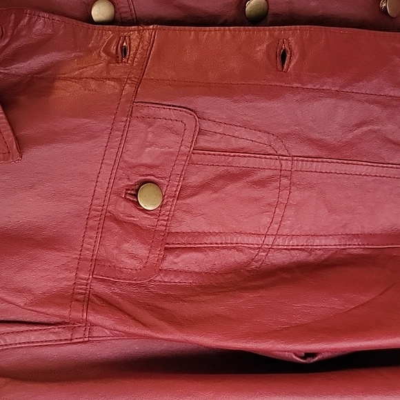 Red leather jacket, Size 12 - Picture 4 of 6
